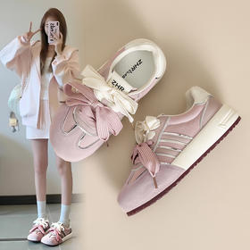 ZHR紫色阿甘鞋女新款2025夏季圆头厚底德训鞋双色鞋带复古女鞋