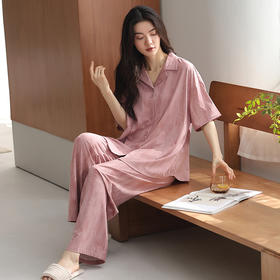 雀说柔软棉睡衣女士夏季薄款凉感纯棉短袖长裤新款夏天家居服套装AL4428