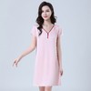 雀说丝绸睡衣女士v领夏季冰丝睡衣短袖睡裙女夏天家居服 223BAL 商品缩略图6