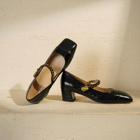 Westory2025年秋季方头中跟玛丽珍单鞋通勤百搭小香风浅口鞋S25CE76101