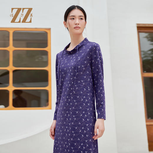 佐尔美时尚气质减龄百搭长袖连衣裙女E33LL21 商品图0