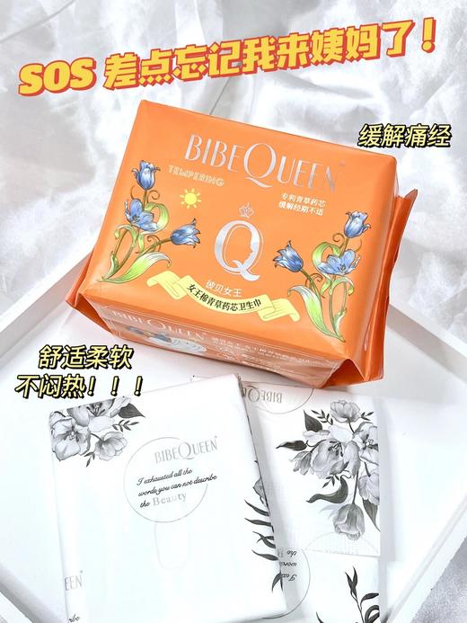 云仓【10起拍】 舒适到差点忘记的卫生巾 彼贝女王青草药系列 商品图2