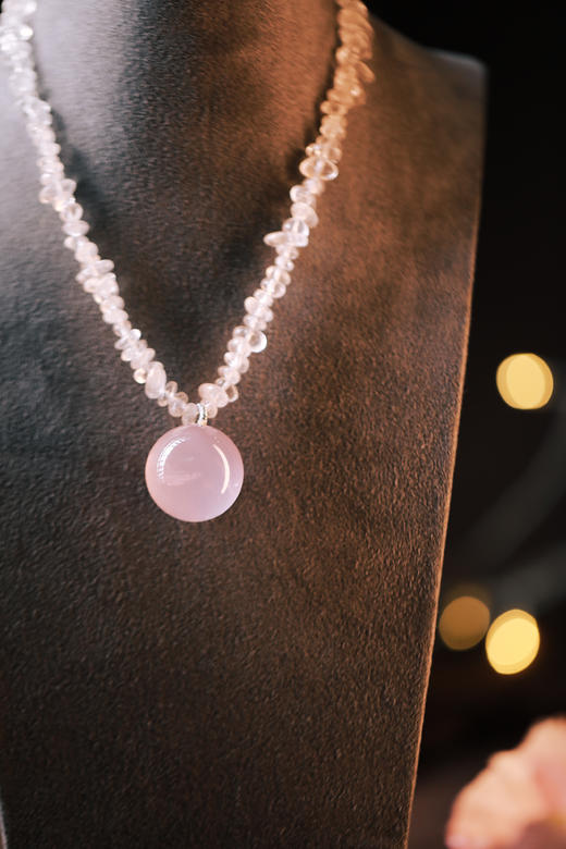 水晶碎晶链配水晶球 珠径2.5cm【器悟雅玩】 商品图0