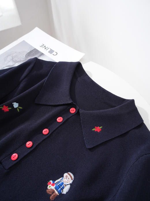 禾家同款苎麻天丝凉感刺绣小熊Polo衫 商品图13