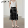 不退不换！尘衣｜25春夏高腰A字立裁宽松格子阔腿裤 商品缩略图0