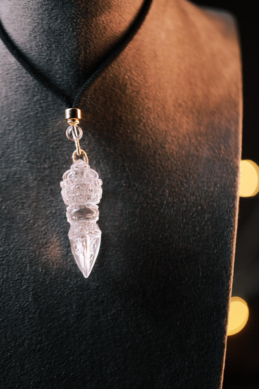 白水晶金刚杵精工雕刻【器悟雅玩】 商品图1