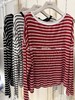 【门店同款】ENJOY秋季慵懒斜肩条纹T 164043963 商品缩略图1