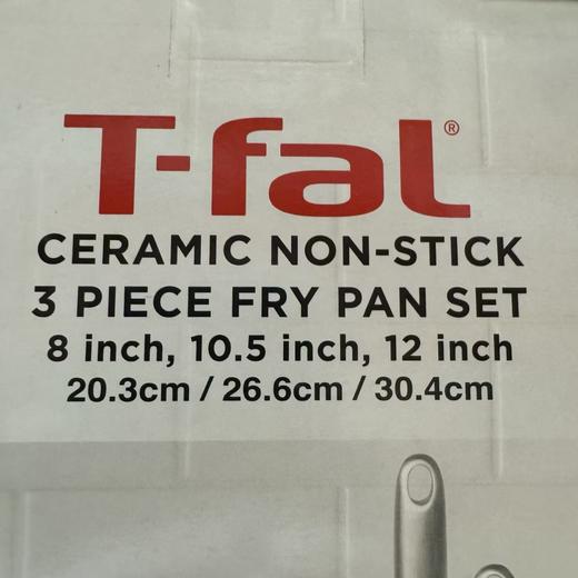 到手价550元 T-FAL特福三件套平底不粘锅8in（约20.3厘米）、10.5in(约26.6厘米）12in（约30.4厘米） 美国代购，无中文标签，介意慎拍 商品图2