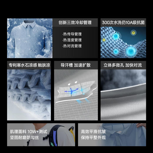【寒水石原纱凉感 传导清凉触肤冰爽】素湃寒水石六效暴冰凉感短袖POLO衫3545/3551（下单72小时发货） 商品图1