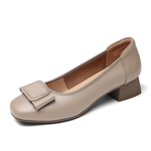 信诺洋气妈妈鞋子一脚蹬粗跟小皮鞋舒适软底单鞋女款2025夏季新款5Q5009-35 商品图3