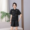 丁摩 真丝香云纱老料黑龟衬衣新款年轻时尚短袖夏季100%桑蚕丝宽松短袖上衣开衫外套AL5637 商品缩略图1