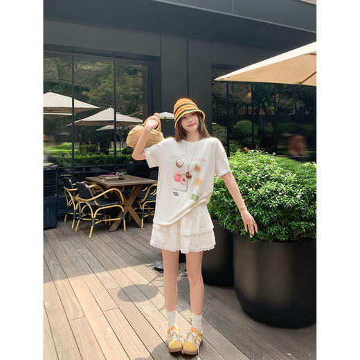 <曾小咸推荐>现货秒杀！最后一波 ！抢到赚到！韩系白色水果印花宽松短袖 日常119.99 立减60 秒杀59.99！ 商品图3