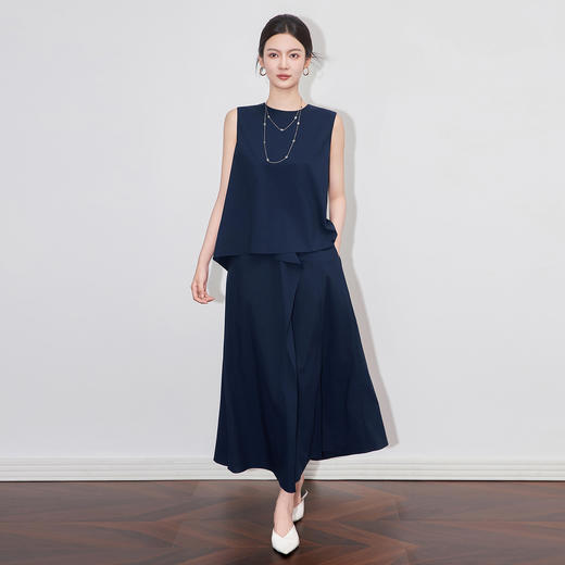 「高货wl」全新升级【铂金会员367/天猫499/差价132】(99335)洛诗琳气质减龄无袖马甲上衣简约通勤假两件半裙两件套 商品图2