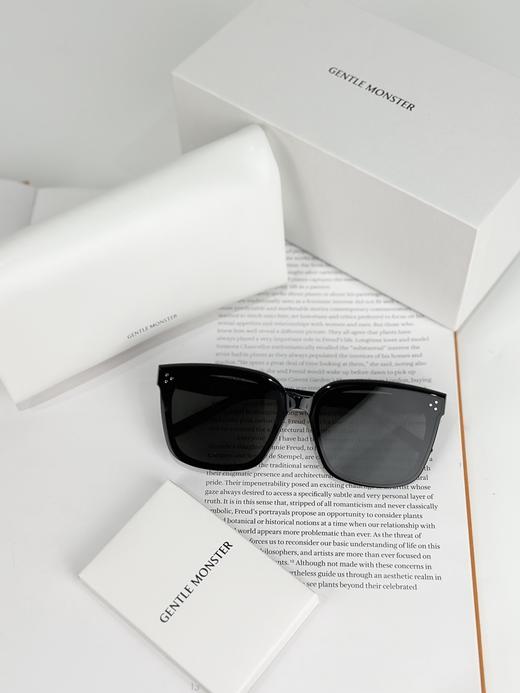 QT70-GENTLE MONSTER 内侧字母标识 板材镜架 方形 太阳眼镜 男女同款情侣款 黑色（ZT*JH）夏季专享 商品图0