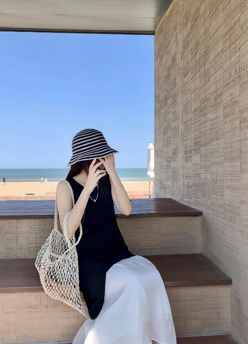 姹弥·法式拼接长裙慵懒撞色连衣裙 | 经典法式剪裁，宽松适度的廓形，自带effortless chic的松弛感！ 商品图4