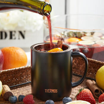 膳魔师（THERMOS）保温杯400ml带茶滤男女泡茶咖啡水杯伴手礼生日礼物TEMC-400玄黑 商品图5