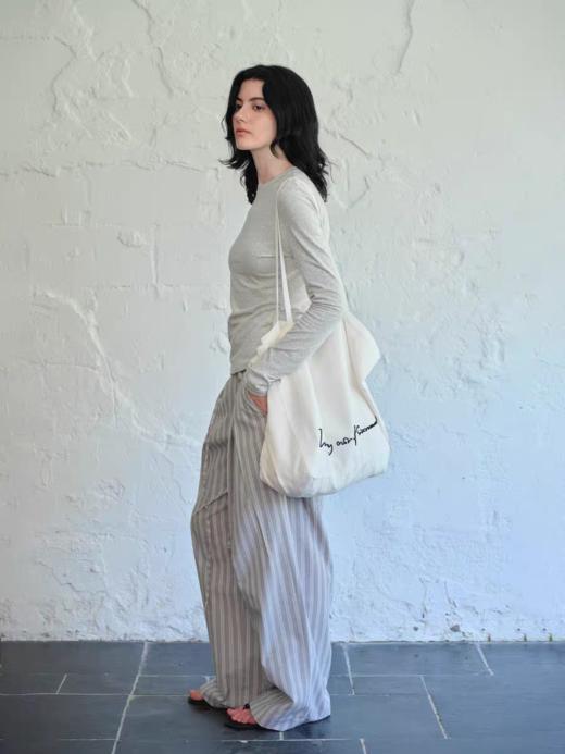 Evistub女装/E-5XCK563/条纹褶裥休闲裤女夏 商品图4