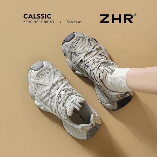 ZHR则则巴黎风厚底老爹鞋2025春夏八爪鞋带运动鞋网面透气脏脏鞋 商品图7