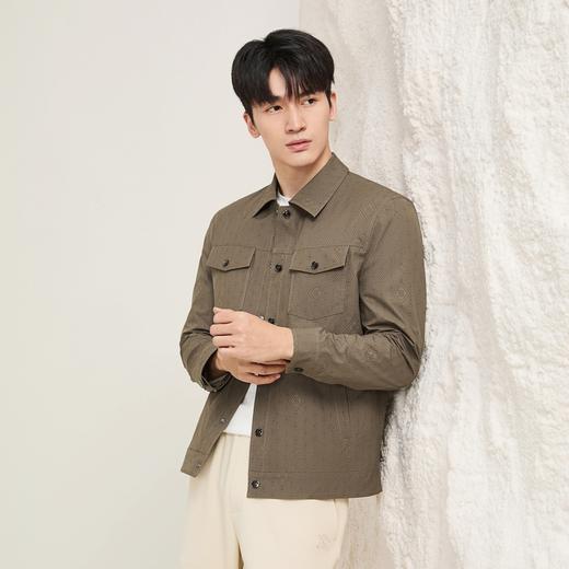 【工装满印茄克】柒牌男装夹克2025秋季新款时尚印花休闲翻领茄克129K70120 商品图1