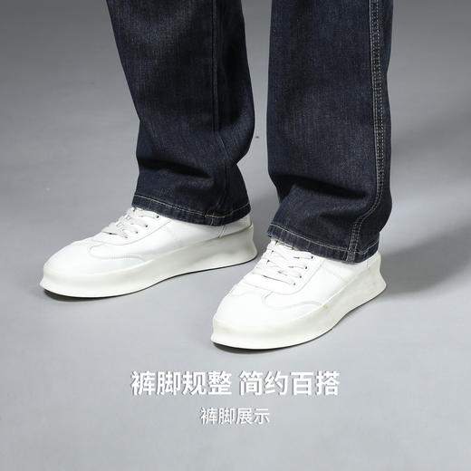 【含棉】圣得西男士微弹直筒裤2025年秋季新款百搭水洗耐磨牛仔裤 商品图8