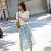 【专属特价】熙世界夏季女套装2025年新款亚麻薄纱针织衫植物印花半身裙两件套 商品缩略图4