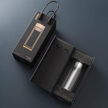 苏泊尔（SUPOR）双层玻璃杯茶水分离办公泡茶杯男女出行车载水杯 送礼礼盒装 商品图5