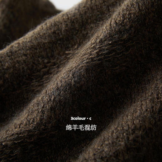 三彩【倚竹听暖】2025秋季新款针织衫V领毛衫外套短款中式C 商品图3