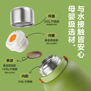 苏泊尔（SUPOR）保温杯大容量便携双饮大肚杯保温杯野餐随享高颜值水杯 商品图8