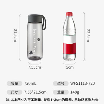 富光塑料杯tritan材质茶杯水杯学生便携创意杯子耐摔夏天简约太空杯 商品图4