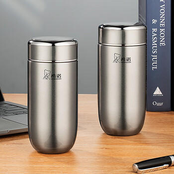 希诺保温杯男士高档车载水杯便携带滤网泡茶杯子XN-3305本色 320mL 商品图0