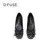 Dfuse迪芙斯2025秋季新款华夫饼法式浅口单鞋复古格纹蝴蝶结芭蕾鞋平底鞋DFD3111018 商品缩略图14