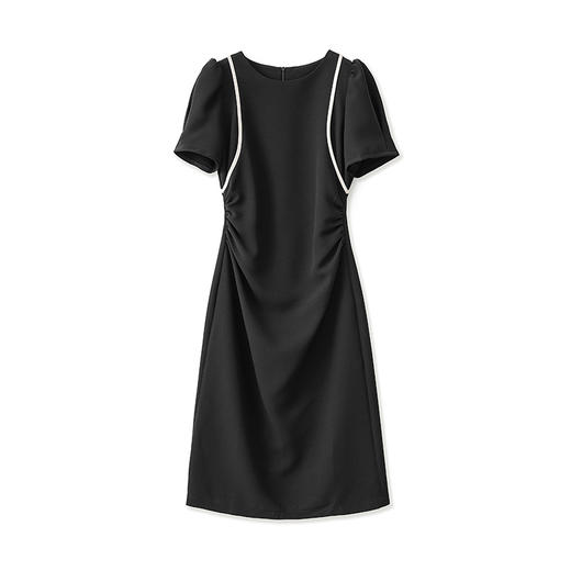 「高货wl」全新升级【铂金会员321/天猫429/差价108】(90446)洛诗琳法式优雅泡泡袖连衣裙2025夏季高级感撞色收腰裙子 商品图4