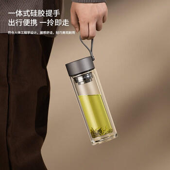 富光双层玻璃杯男士水杯高硼硅泡茶杯子大容量茶水分离杯子生日礼物 商品图2