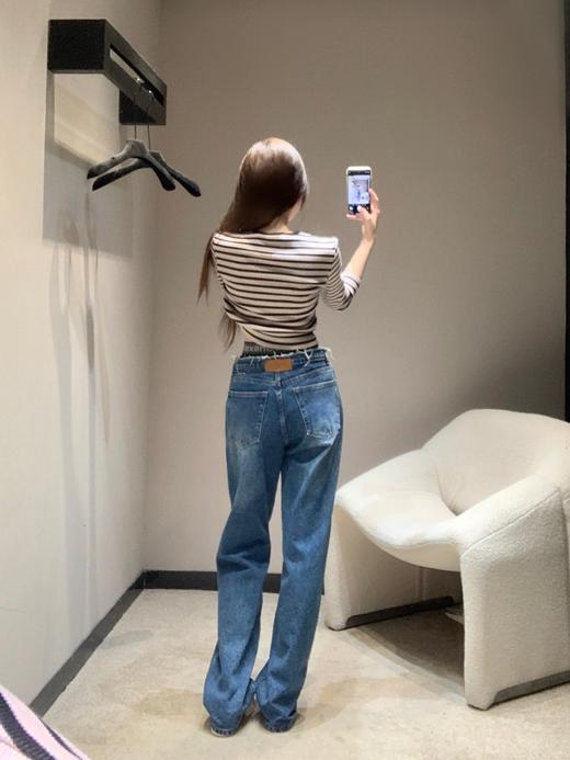 亚历山大王 25Fw早秋新款 双腰头毛边效果直筒牛仔长裤（ZY*MM） 商品图6