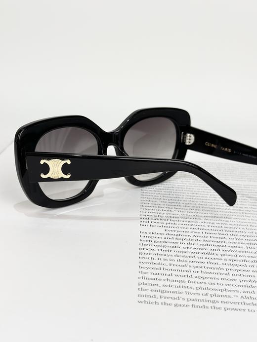 QT84-赛琳  板材镜架 不规则形 太阳眼镜 黑色 （QT*JH）夏季专享 商品图3