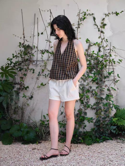 Evistub女装/E-5XBX990/格纹挂脖背心女 商品图4