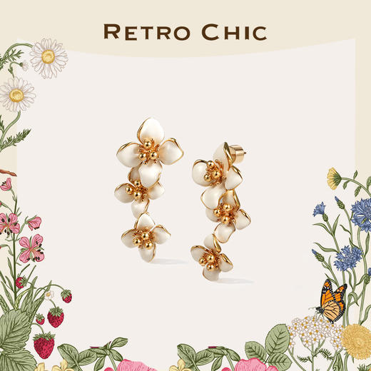 Garden of Eden 伊甸园系列 | 白色四瓣花绽放耳环 商品图0