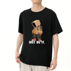 【冰氧棉】【DSK】大依优型大码短袖T恤潮牌设计感字母印花圆领加肥加大百搭体恤男士胖子上衣