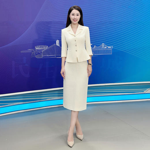 IWY/米白色职业半裙套装女2025新款时尚气质通勤商务正式场合两件套CS2271 商品图1
