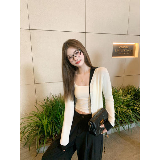 【129元任选2件】现货！假两件撞色修身POLO领长袖针织衫 商品图3