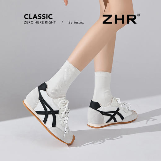 ZHR内增高5cm复古阿甘鞋2025新款紫色芭蕾风网面德训鞋女双鞋带 商品图4