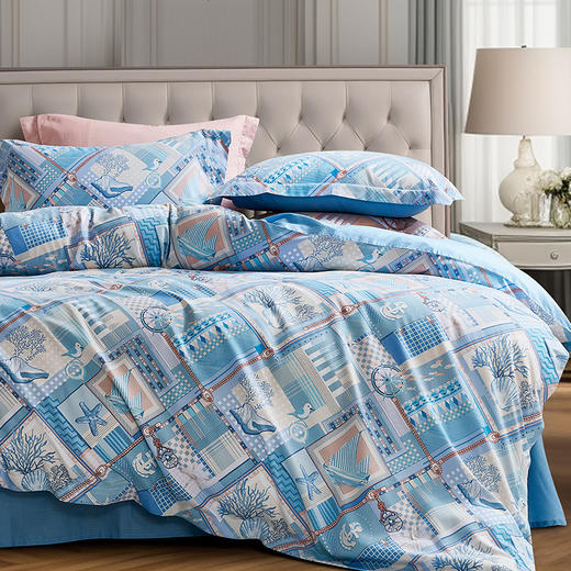 富安娜 床单四件套/追溯·梦时光 被套203*229cm 床单230*250cm 枕套74*48cm*2 商品图1