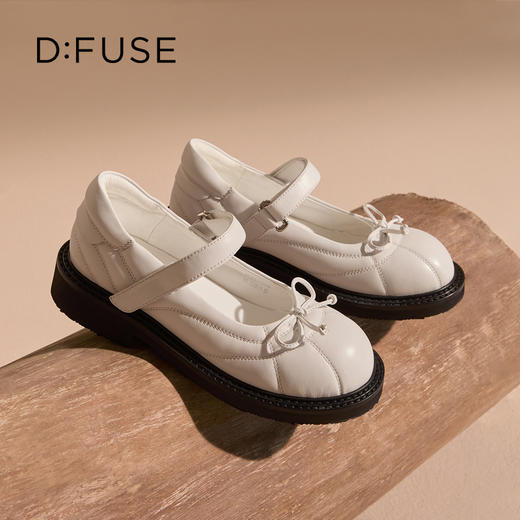 Dfuse迪芙斯2025秋季新款一字带单鞋小圆头蝴蝶结芭蕾玛丽珍鞋DFD3111009 商品图4