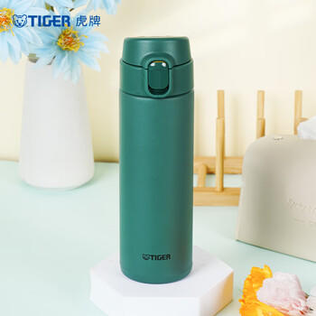 虎牌（TIGER）保温杯 轻量型不锈钢真空一键开启弹盖杯 MOY-A48C-GZ雨林绿480ML 商品图4
