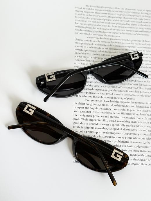 QT107-GUCCI古驰 G标装饰 醋酸纤维 猫眼 太阳眼镜 女款 黑色 （QT*JH）夏季专享 商品图1