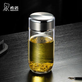 希诺单层玻璃杯男家用办公泡茶杯子过滤车载水杯XN-7716本色 430mL /厨具 /水具 /玻璃杯