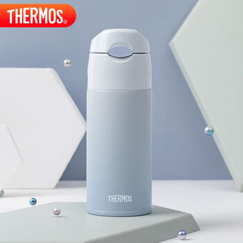 膳魔师（THERMOS）保温杯400ml男女士儿童学生保冷吸管杯水杯子TCMI-400S BLW 商品图2