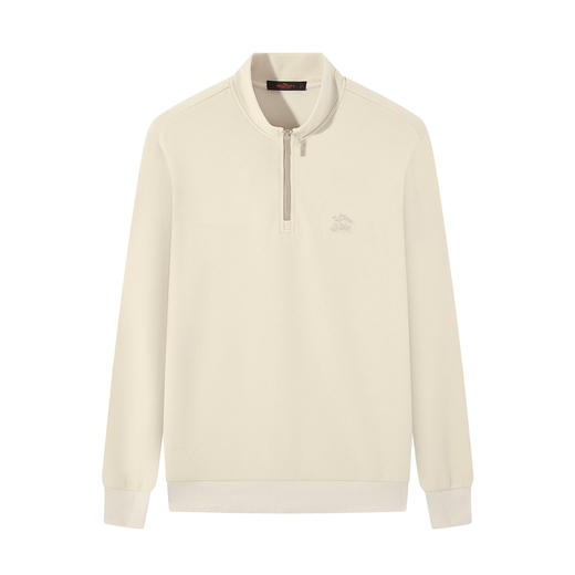 【国风/运动/休闲】柒牌男装立领半开衫卫衣字母图案弹力套头衫男129W70270 商品图4