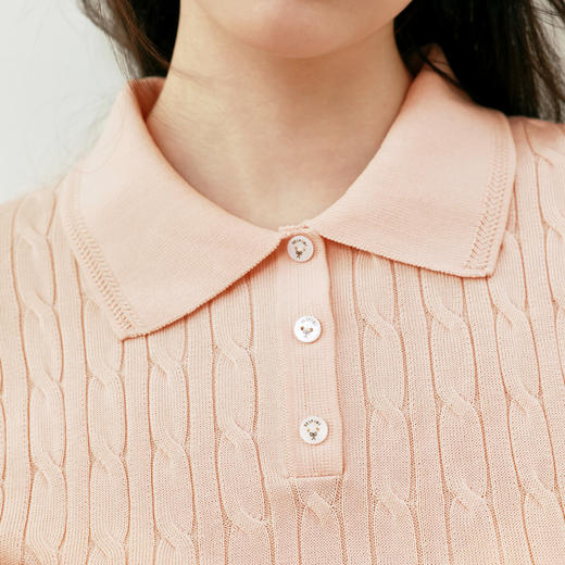 【商场同款】【萌宠系列】诗凡黎莱赛尔Polo针织衫25夏新款通勤短袖3G46309013G4630901 商品图3