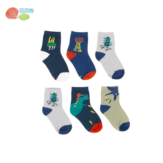 贝贝怡男童儿童袜（6双装）ZB3EP005 商品图5